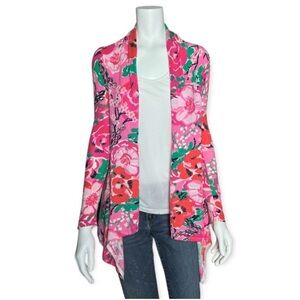 Lilly Pulitzer Open Front Cotton Floral Cardigan size M